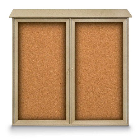 United Visual Products Indoor Enclosed Combo Board, 48"x36", Satin Frame/Burgundy & Blue Spruce UVCB4836-BURGUN-BLSPRU